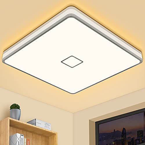 LED Ceiling Light Flush Mount 24W 12.6 inch Square LED Ceiling Lamp with 240Pcs Chips Without Flicker
