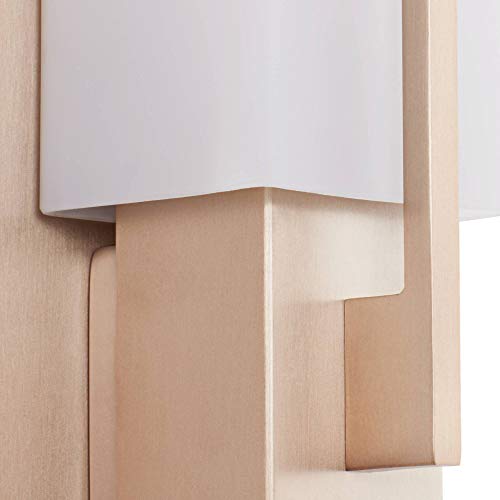 Midtown 15" High White Glass Burnished Brass Wall Sconce Light Fixture