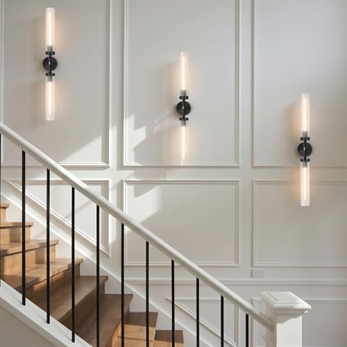 Bblack Knurled Wall Sconce 30"