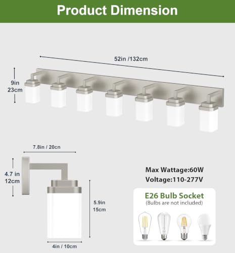 Brushed Nickel Bathroom Light Fixtures (Nickel / 7-Light)