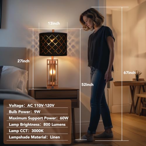 27'' Modern Table Lamp with Nightlight