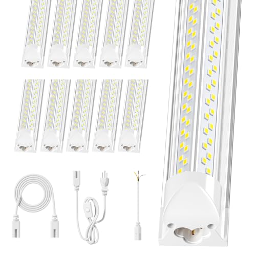 Super Bright 100W 5000K 15000LM 8FT Led Shop Lights 10 (10 Count)
