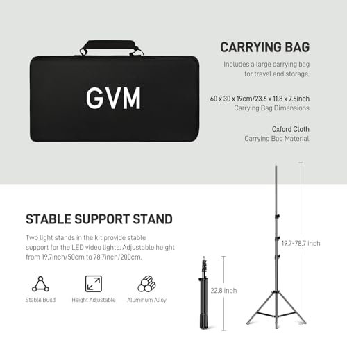 GVM RGB LED Video Light Kits (3 Count)