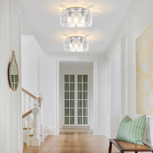 Modern Brushed Nickel Semi Flush Mount Ceiling Light 4 Lights Ceiling Lamp