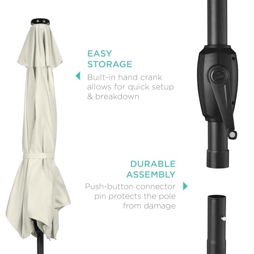 7.5ft Solar Umbrella LED Lighted Patio Umbrella