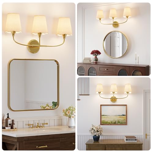 Brushed Gold Bathroom Vanity Light (Gold / 3 Light)