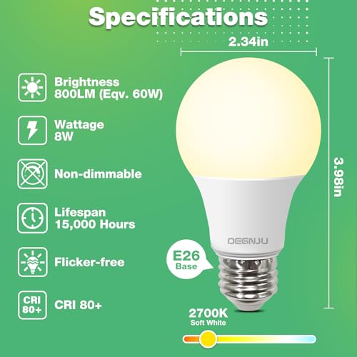 A19 LED Light Bulbs (6 Count)
