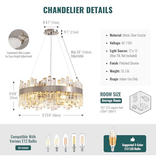 23.6’’ Modern Crystal Chandelier