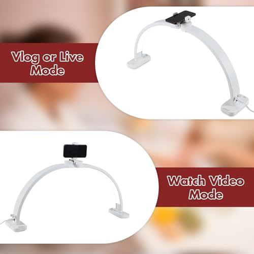 Half Moon Light for Nail Desk with Phone Holder