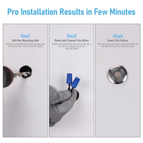 12 Pack 3000K Recessed Low Voltage Deck Light (12 Count)