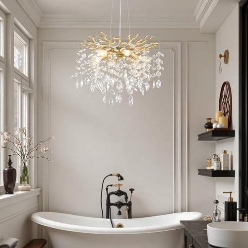 18" Gold Crystal Chandelier 6