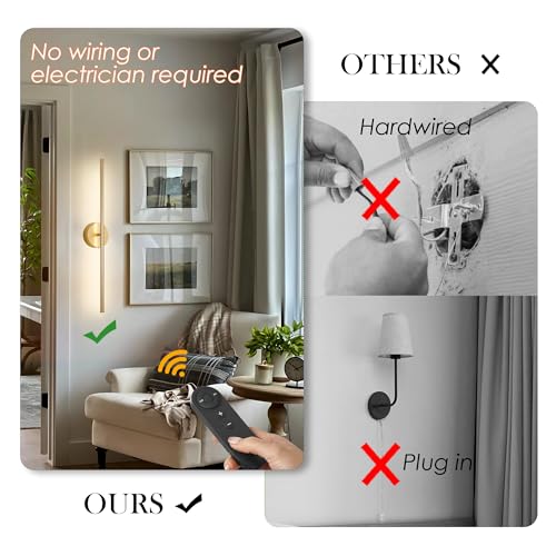 Battery Operated Wall Sconces Set of Two Wireless Wall Lights (2 Count)