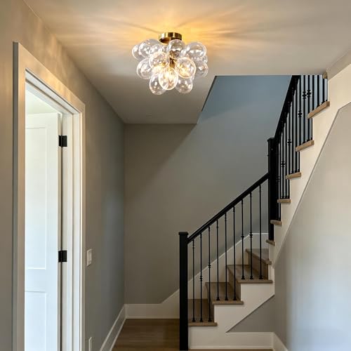 Mid Century Modern Semi Flush Mount Chandelier