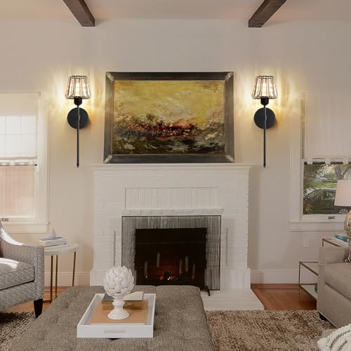 Battery Operated Crystal Wall Sconce Set of 2