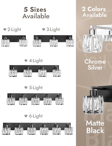Crystal Vanity Lights for Bathrooms (3 Count)
