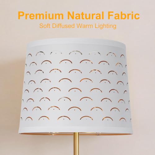 Empire Linen Lamp Shades Set of 2 (White&Smile Shape)
