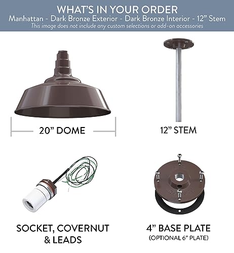 Industrial Pendant Light 20 Inch Extra Large Steel Warehouse