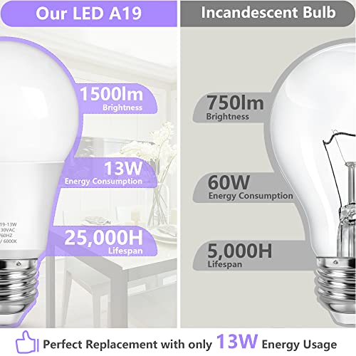 A19 LED Light Bulbs (4 Count)