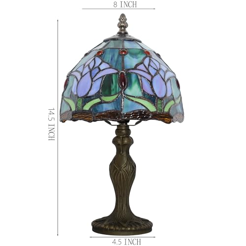 Small Tiffany Table Lamp Stained Glass Memory Lamp Pink Tulip Style