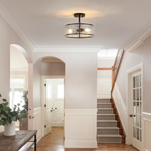 Black Semi Flush Mount Ceiling Light