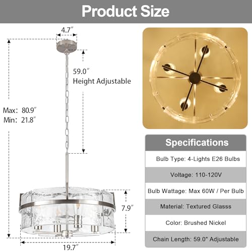 Modern Drum Chandeliers for Dining Room
