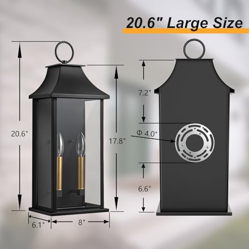 20.6" Large Dusk to Dawn Outdoor Wall Light