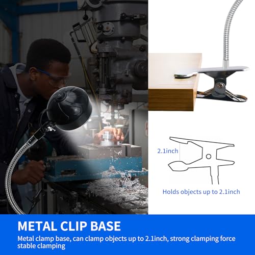 Clamp Light LED Work Light with Flexible & Strong Clip for Workshop