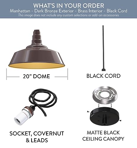 Industrial Pendant Light 20 Inch Extra Large Steel