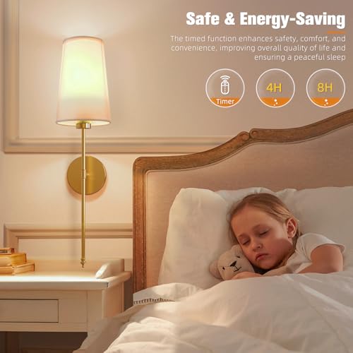 Gold Battery Operated Wall Sconce Set of 2 (2 Count)