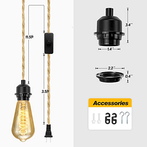 2Pack Plug in Pendant Light Cord (2 Count)
