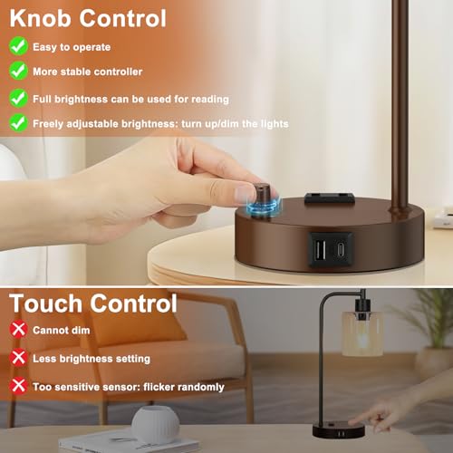 Industrial Table Lamps for Bedrooms Set of 2 (2 Count)
