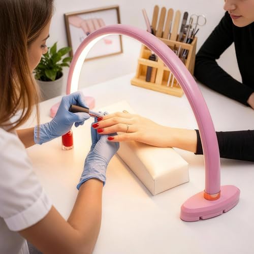 16" Nail Light Half Moon Portable Nail Lamp for Desk No Flicker&Shadow