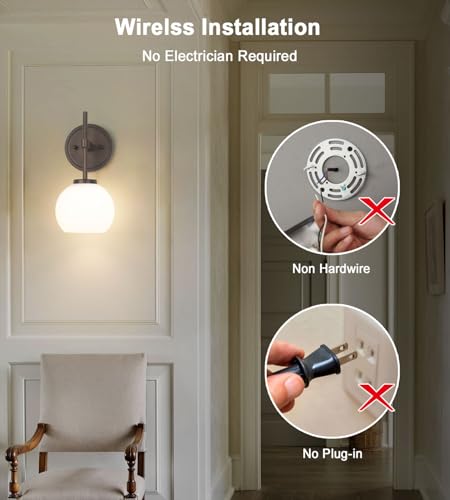 Oil Rubbed Bronze Wireless Rechargeable Wall Sconces Set of 2 (2 Count)