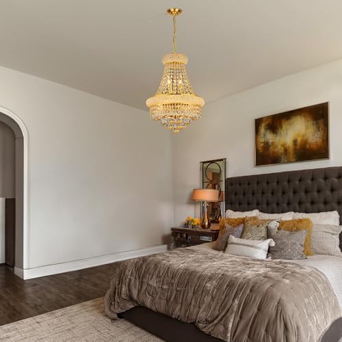 Gold Crystal Chandeliers for Dining Room