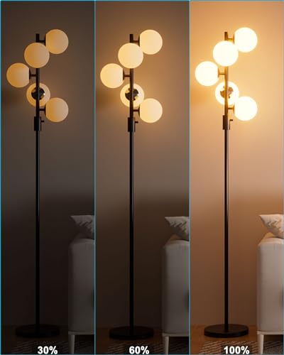 64IN Dimmable Black Floor Lamp (5 Count)