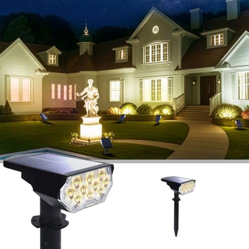 2 Pack Solar Spot Lights Outdoor Waterproof