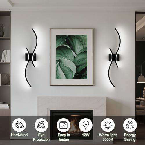 Modern LED Wall Sconce Set of Two