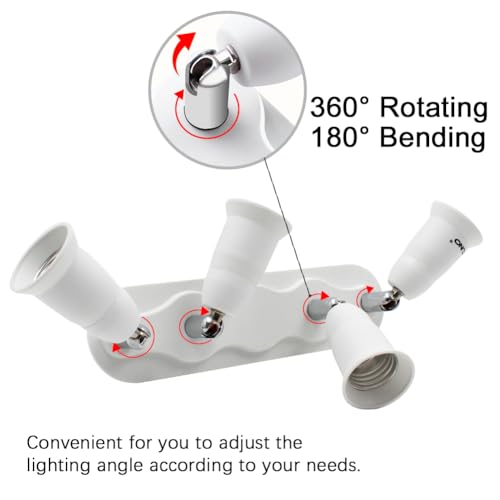 Light Socket Splitter 4 Way Adapter