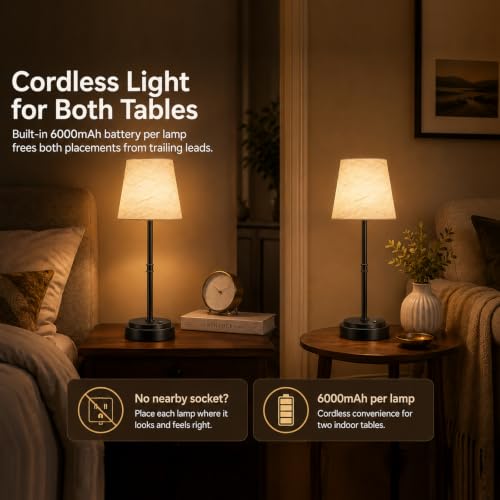 Cordless Table Lamps 2 Pack (2 Count)