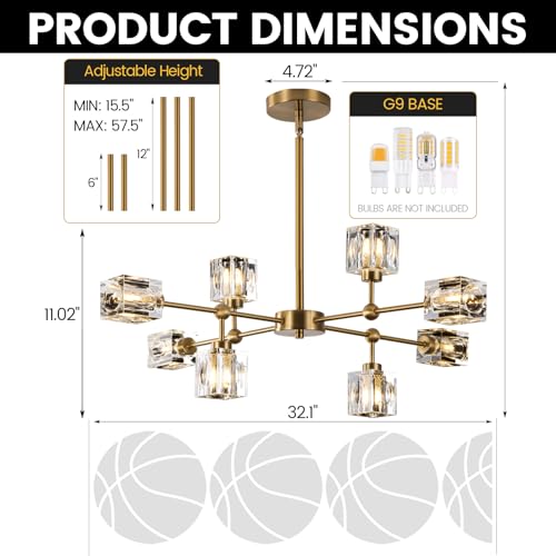 Crystal Sputnik Chandelier with 8