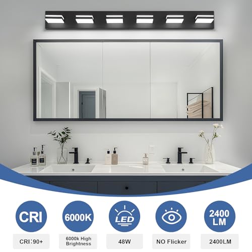 Modern LED Black Acrylic Bathroom Lights Fixtures 6