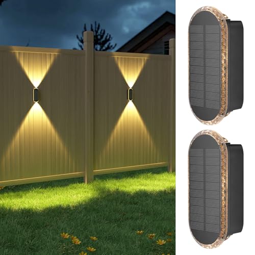 Fence Lights Solar Powered (2 Count)