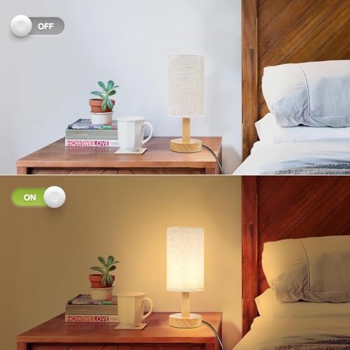 Small Bedside Table Lamps for Bedroom Set of 2 (2 Count)