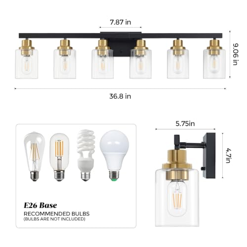 6 Light Vanity Lights Bathroom Light Fixtures