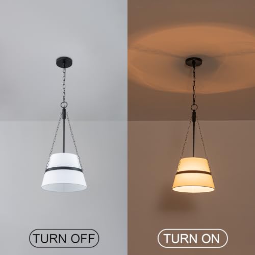 11.4" Black Drum Pendant Light for Kitchen Island