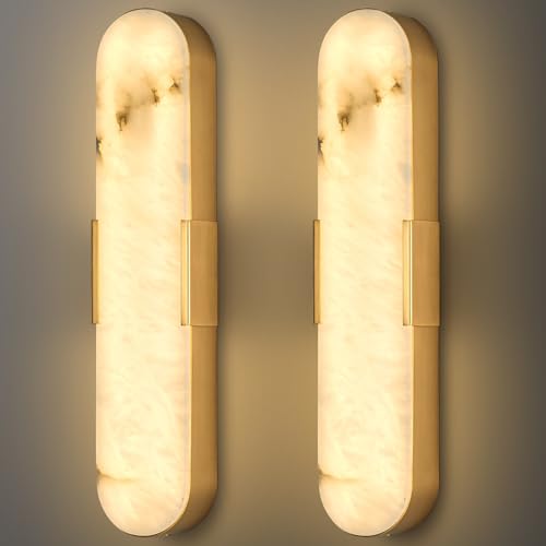 20inch Gold Alabaster Wall Lamp Tri