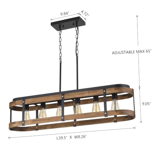 Rustic Farmhouse Wood Kitchen Island Lighting