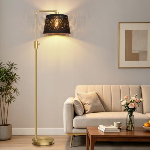 Upgraded】 Dimmable Gold Floor Lamp