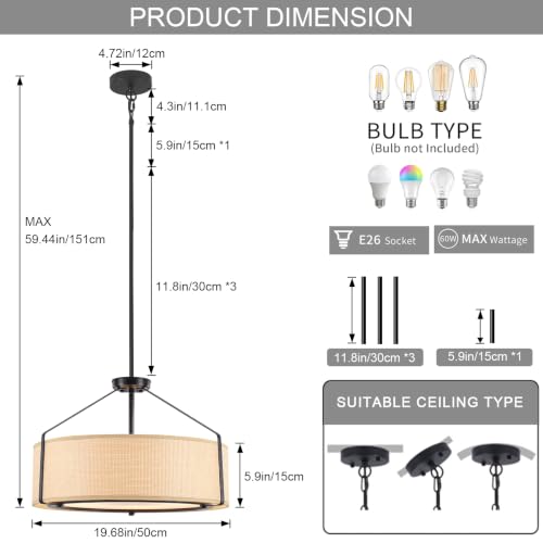 20Inch Drum Chandeliers