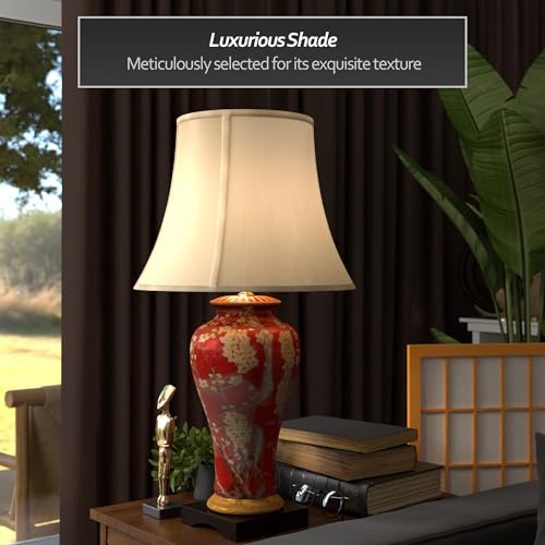 30" Glazed Sakura Blossom Vase Lamp